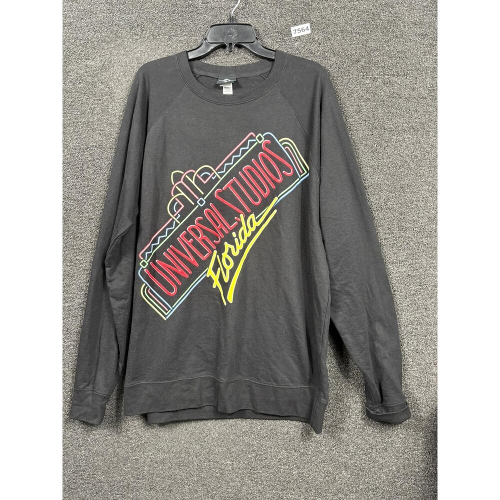 VTG 90’s Universal Studios Sweater Black Neon Lights Mens Size 3XL Pullover